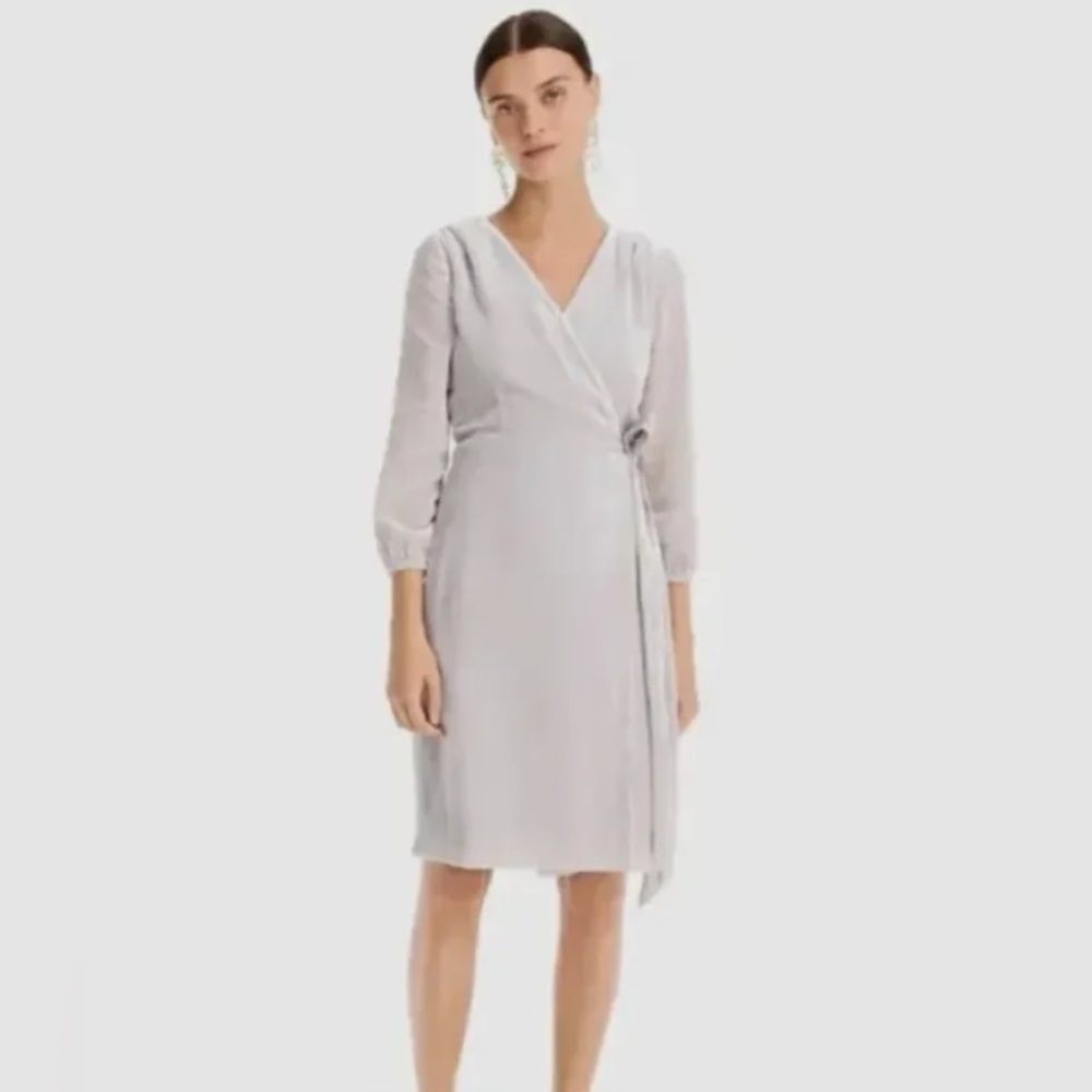 J. Crew Silver Velvet Wrap Dress